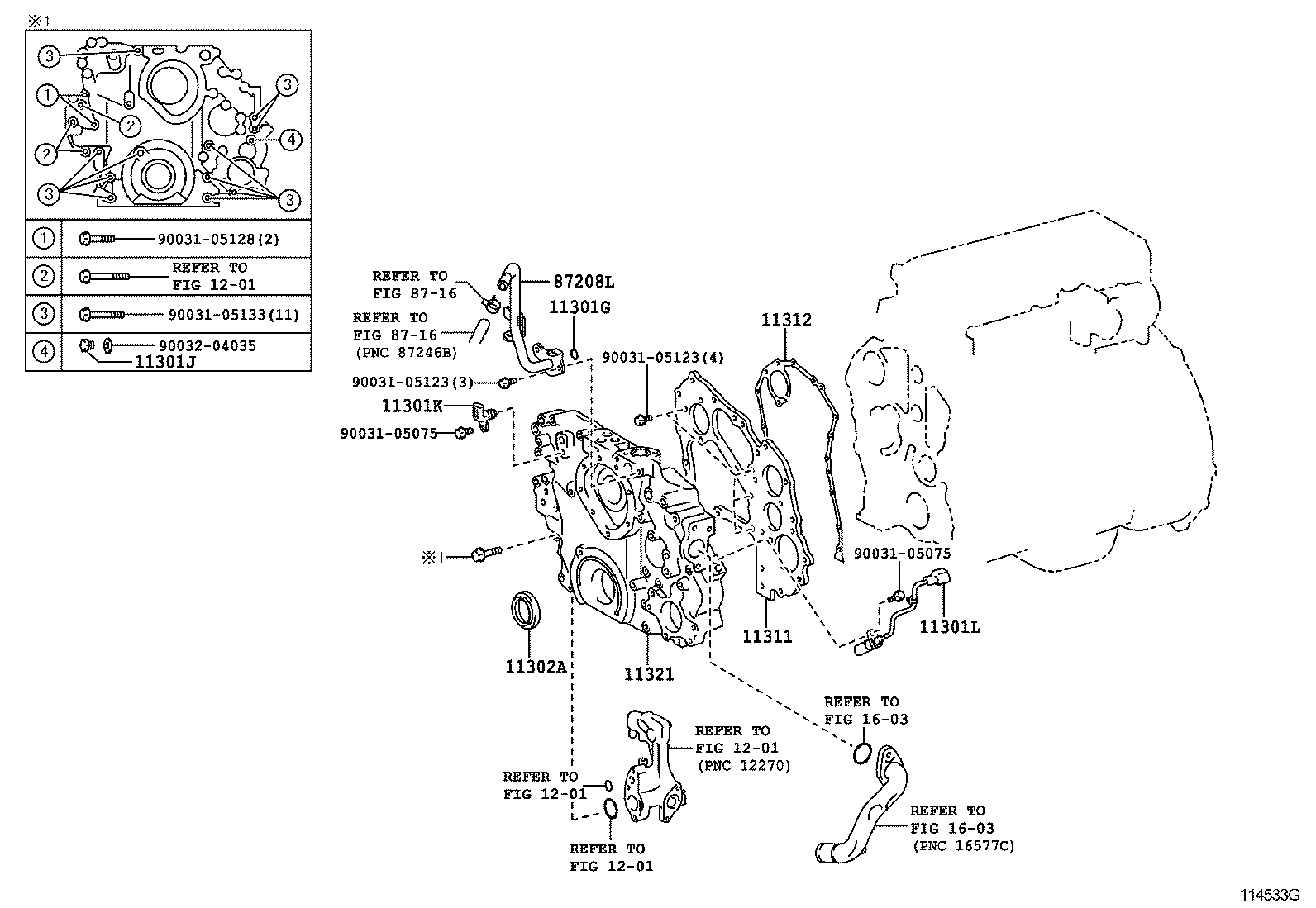  DYNA TOYOACE HV |  TIMING GEAR COVER REAR END PLATE