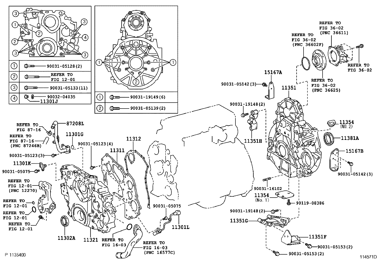  DYNA TOYOACE |  TIMING GEAR COVER REAR END PLATE
