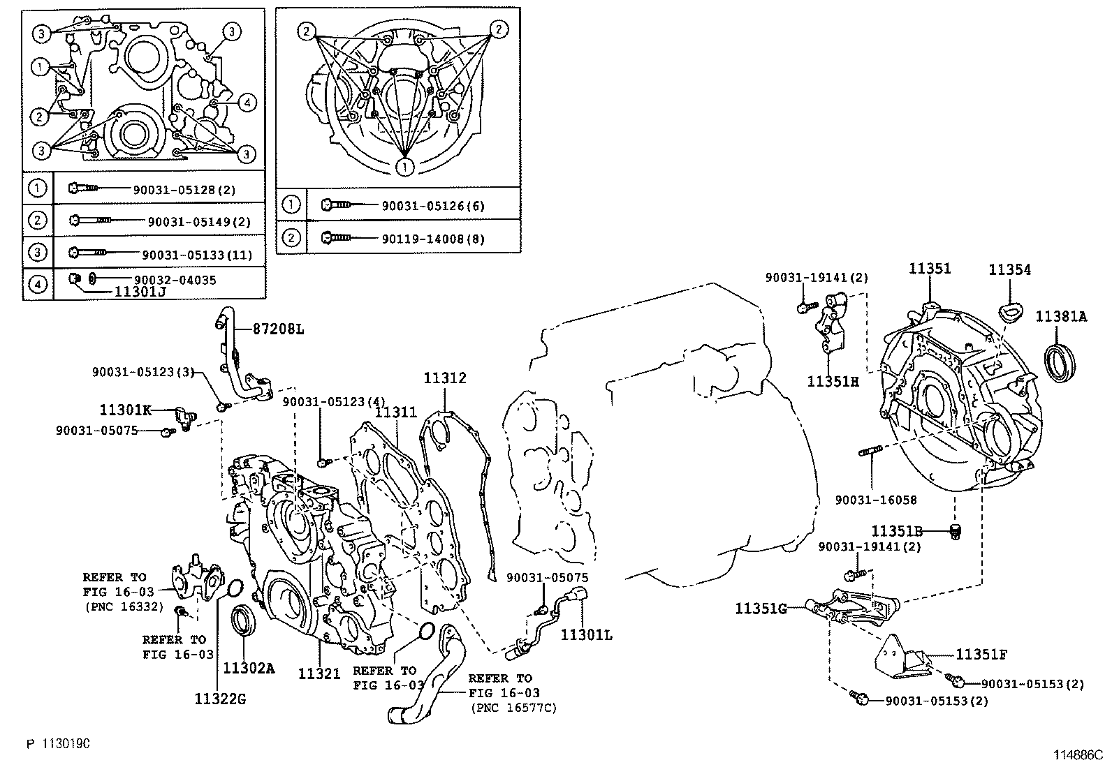  DYNA TOYOACE |  TIMING GEAR COVER REAR END PLATE