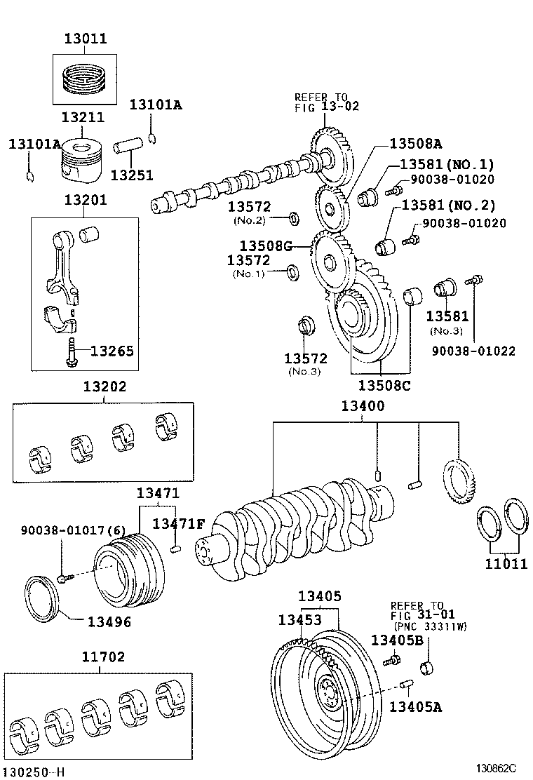  DYNA TOYOACE |  CRANKSHAFT PISTON