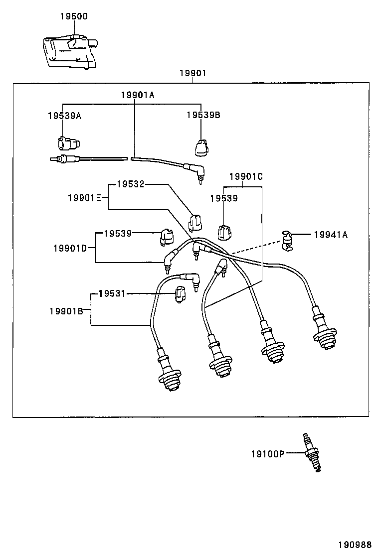  LITE TOWNACE |  IGNITION COIL SPARK PLUG