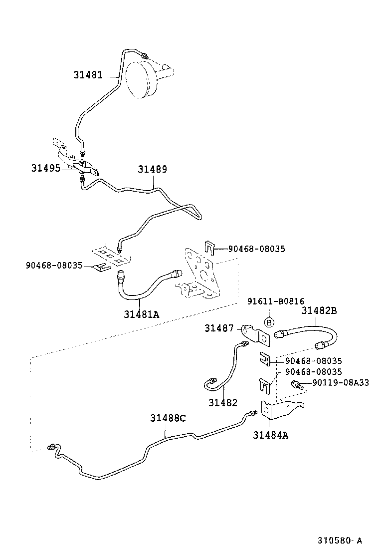  DYNA TOYOACE |  CLUTCH PEDAL FLEXIBLE HOSE