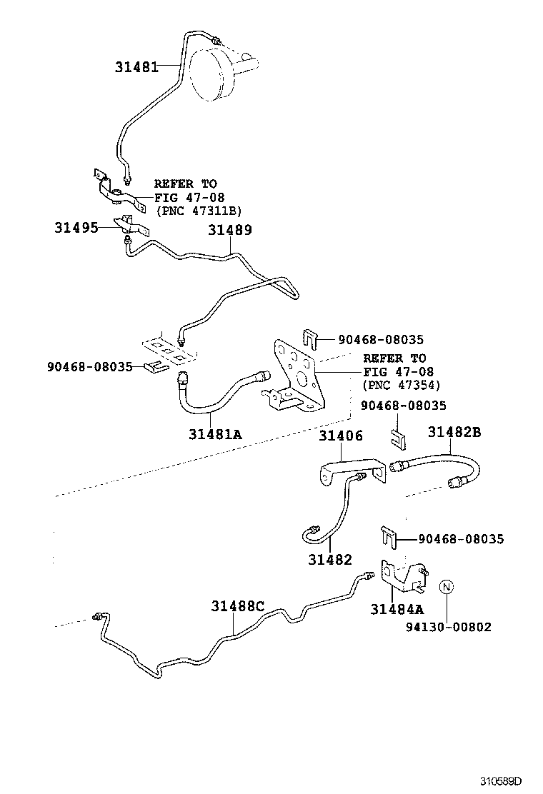  DYNA TOYOACE |  CLUTCH PEDAL FLEXIBLE HOSE