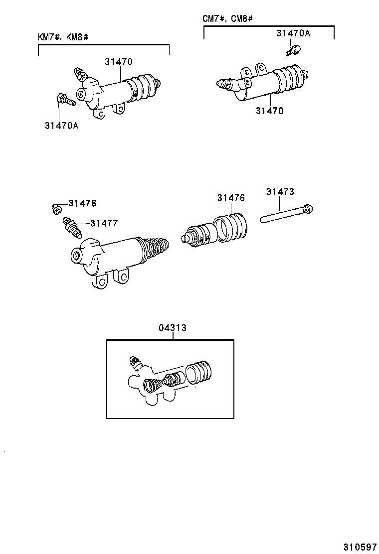  LITE TOWNACE |  CLUTCH RELEASE CYLINDER
