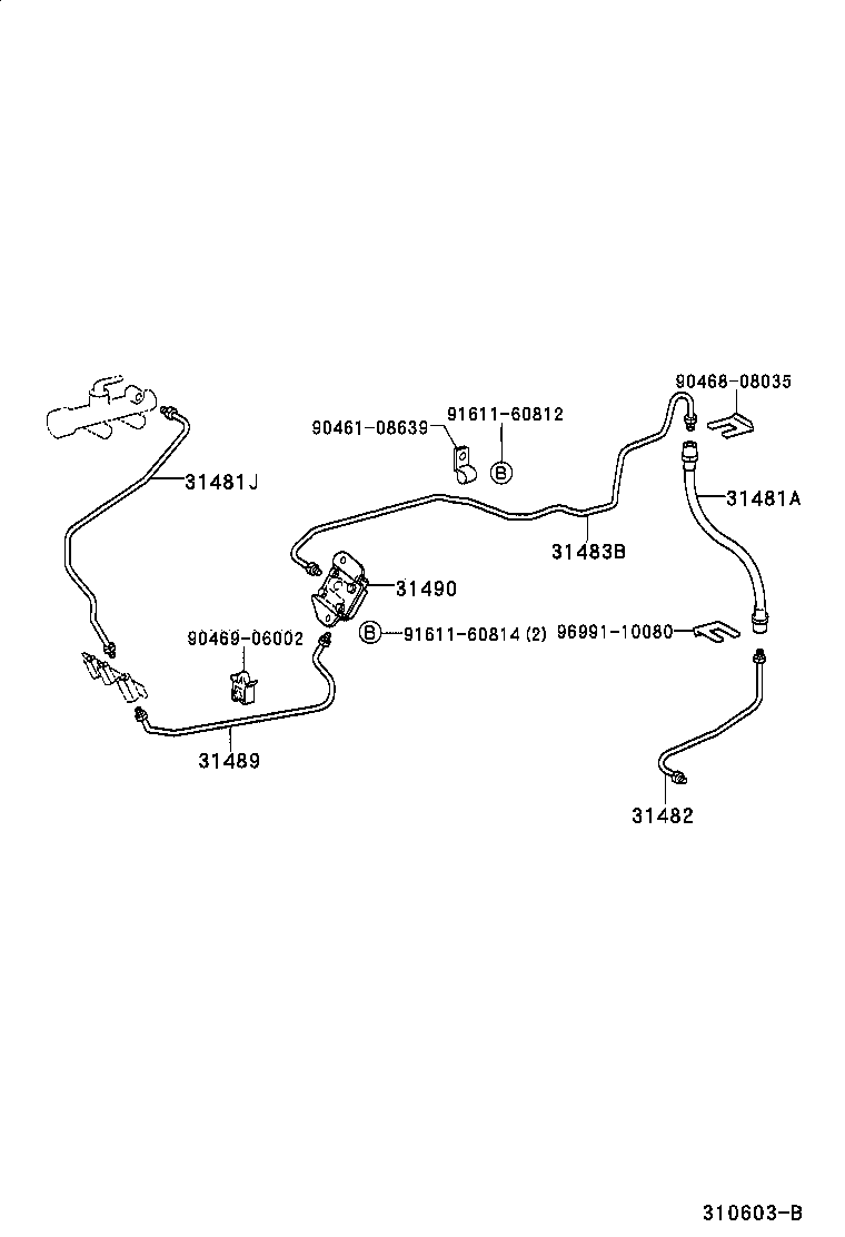  LITE TOWNACE |  CLUTCH PEDAL FLEXIBLE HOSE