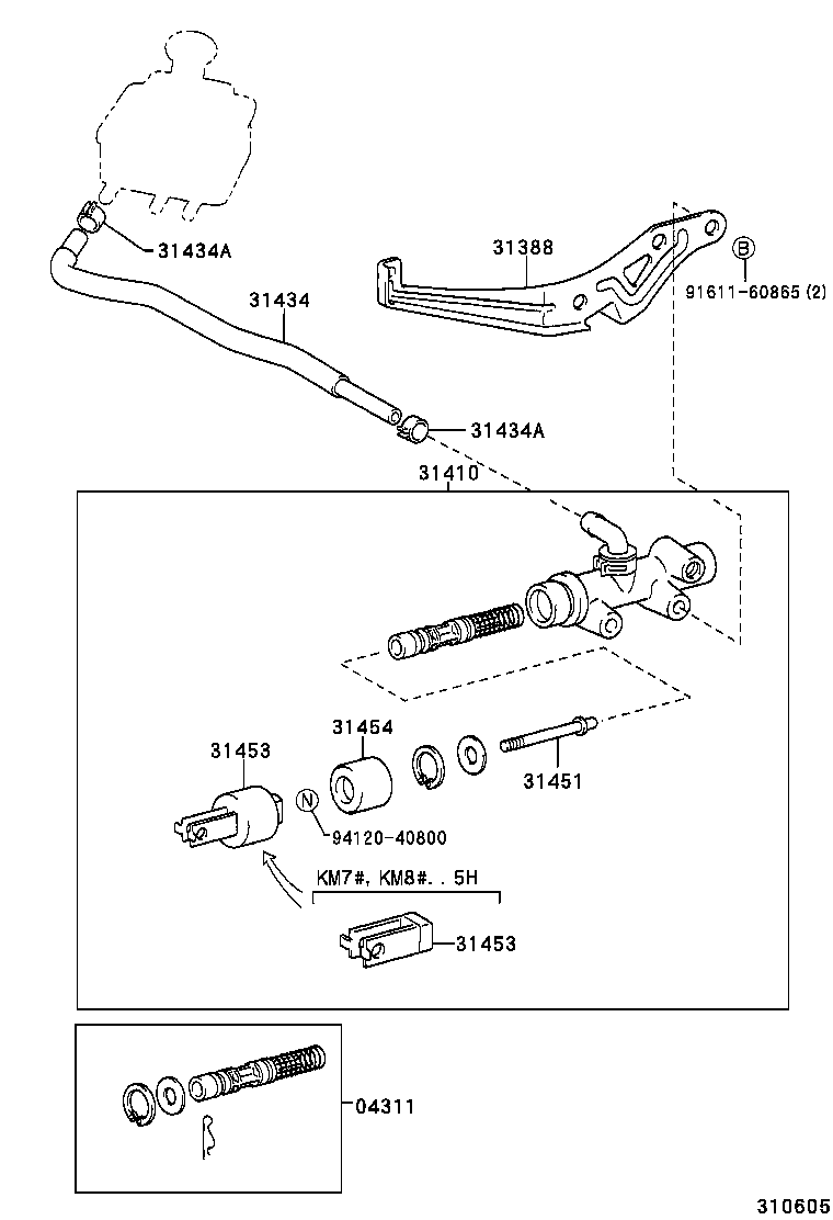  LITE TOWNACE |  CLUTCH MASTER CYLINDER