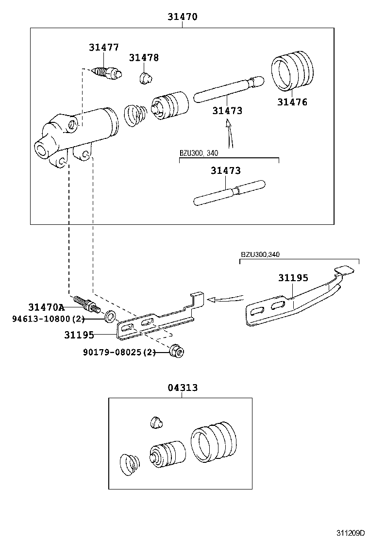  DYNA TOYOACE |  CLUTCH RELEASE CYLINDER