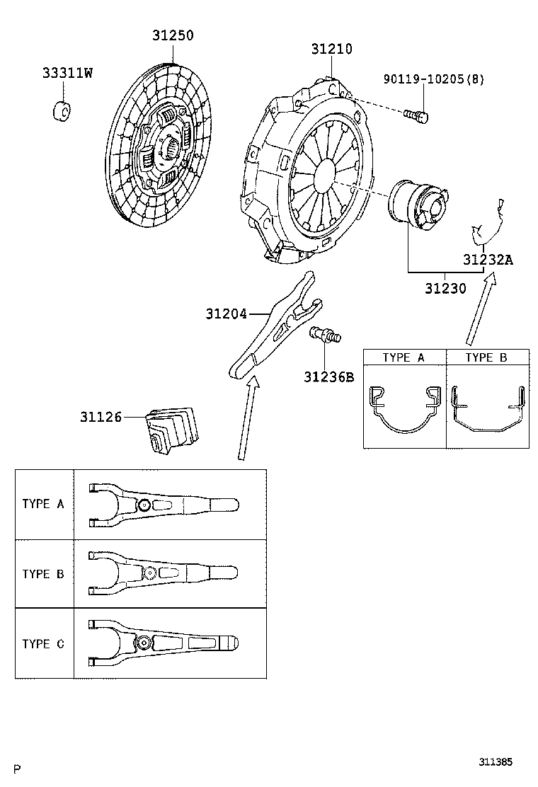  DYNA TOYOACE |  CLUTCH RELEASE FORK