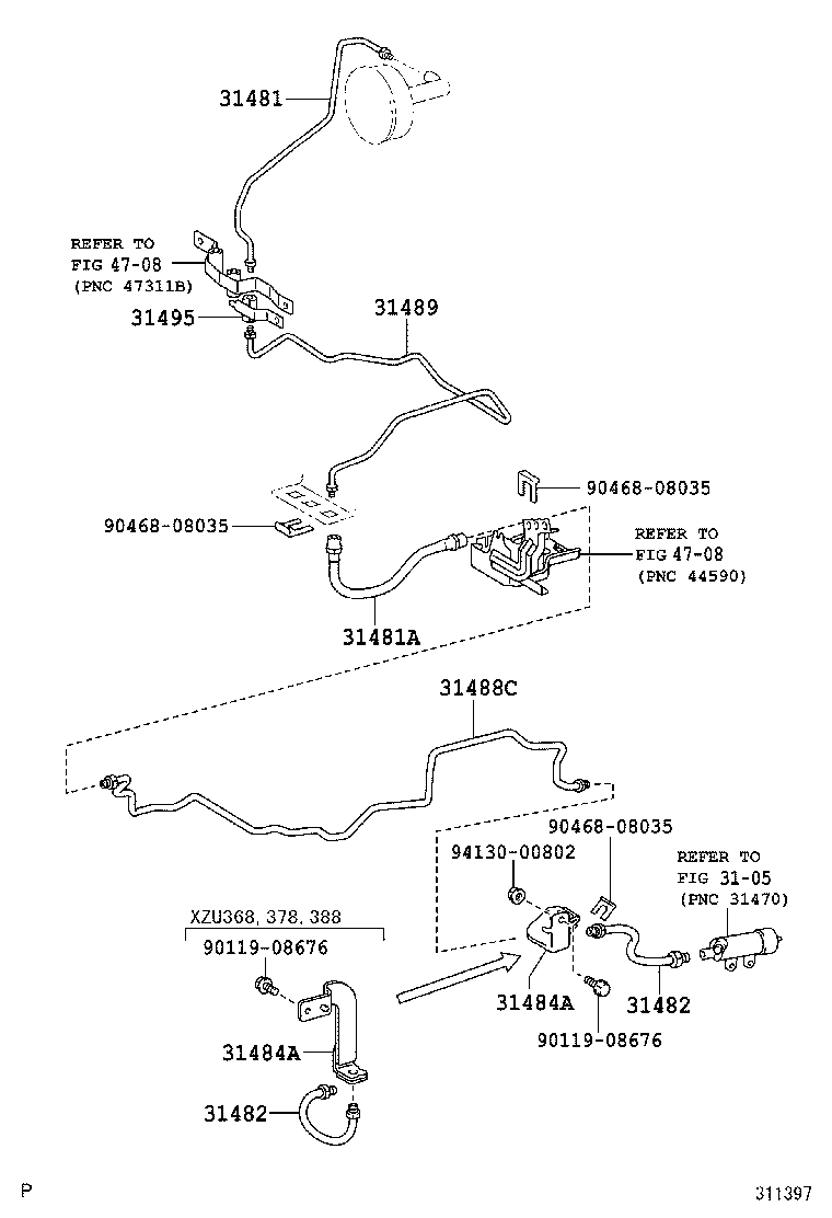  DYNA TOYOACE |  CLUTCH PEDAL FLEXIBLE HOSE