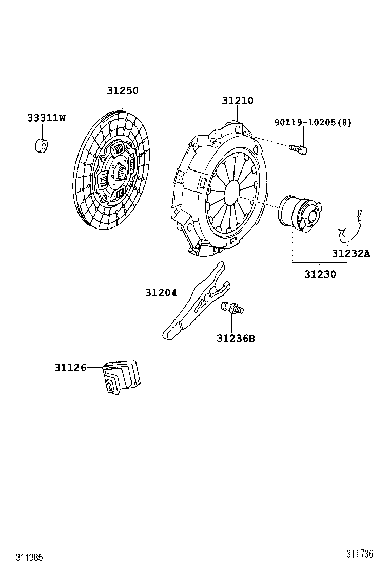  DYNA TOYOACE |  CLUTCH RELEASE FORK