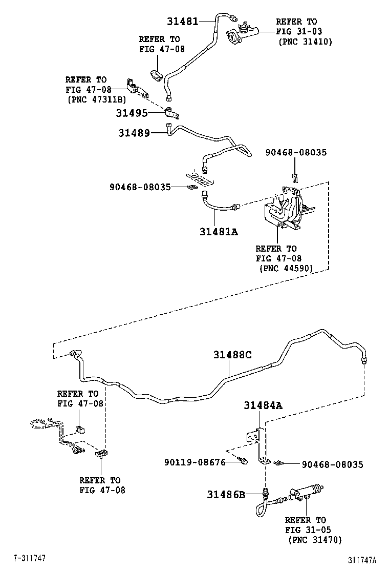  DYNA TOYOACE |  CLUTCH PEDAL FLEXIBLE HOSE