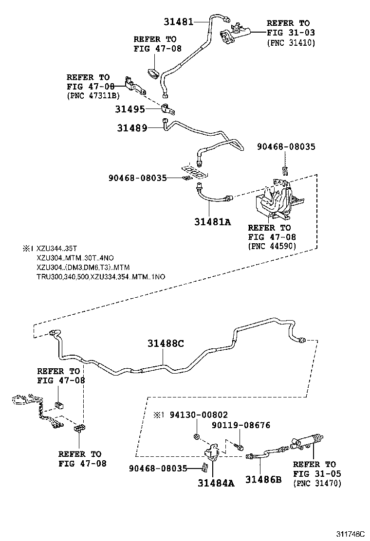  DYNA TOYOACE |  CLUTCH PEDAL FLEXIBLE HOSE