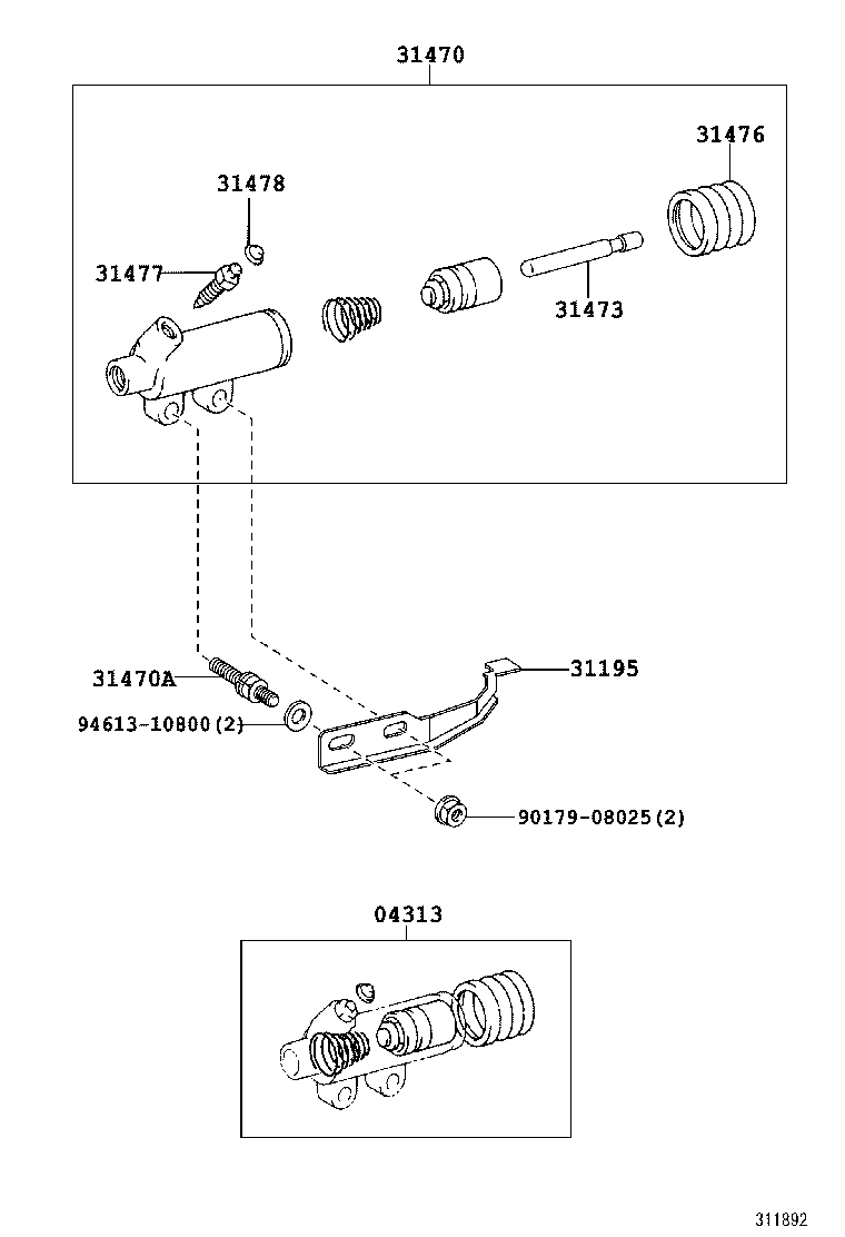  DYNA TOYOACE |  CLUTCH RELEASE CYLINDER