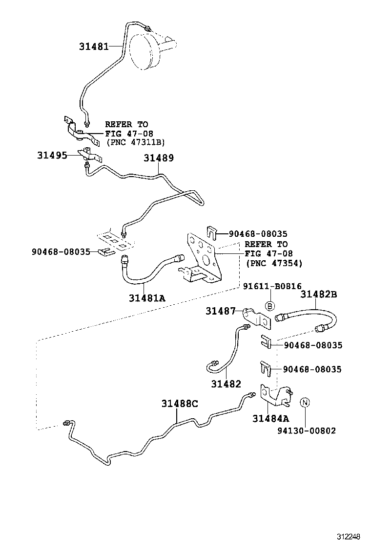  DYNA TOYOACE |  CLUTCH PEDAL FLEXIBLE HOSE