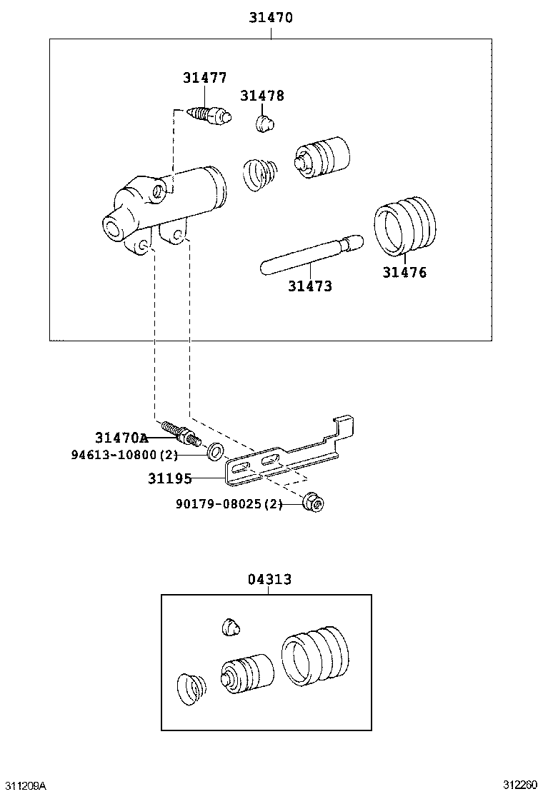  DYNA TOYOACE HV |  CLUTCH RELEASE CYLINDER