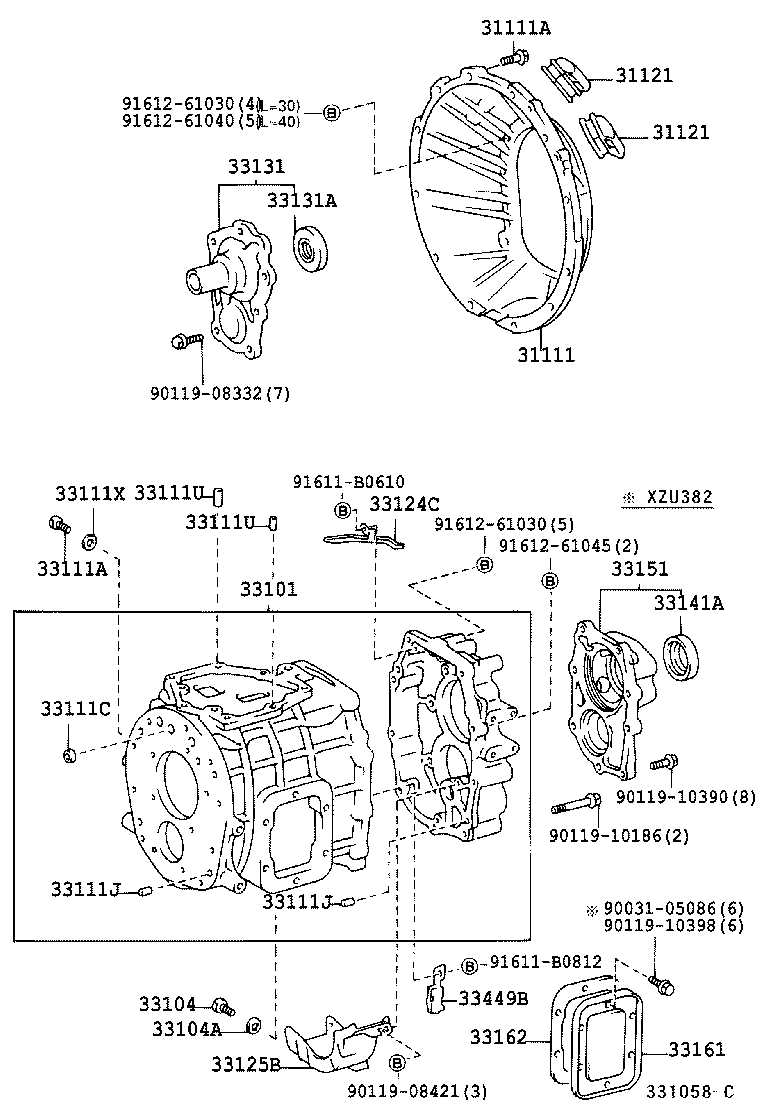  DYNA TOYOACE |  CLUTCH HOUSING TRANSMISSION CASE MTM