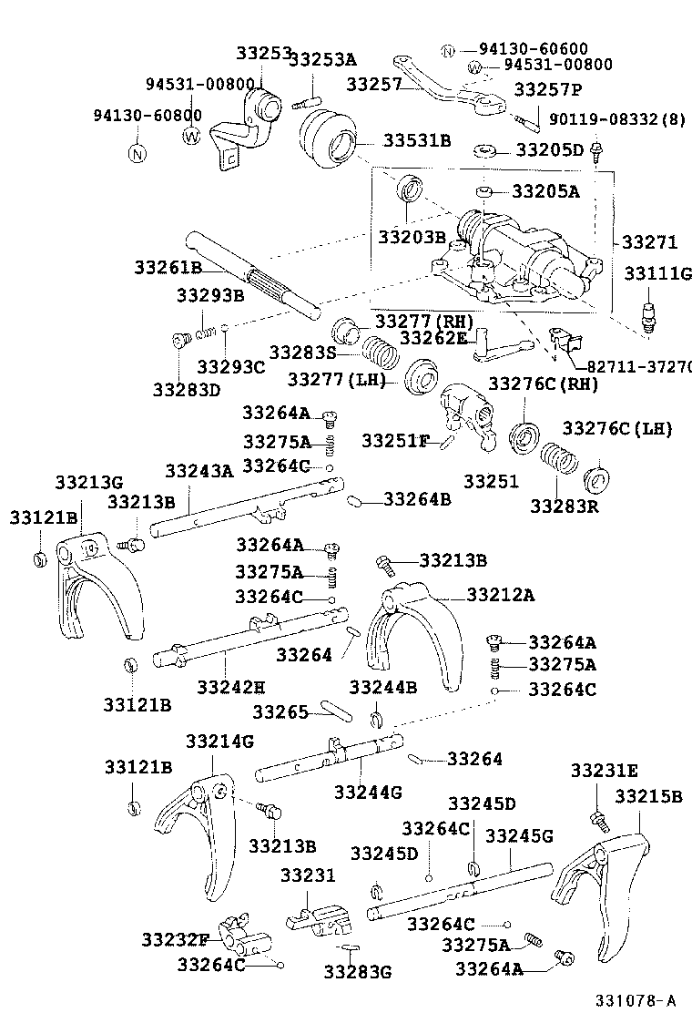  DYNA TOYOACE |  GEAR SHIFT FORK LEVER SHAFT MTM