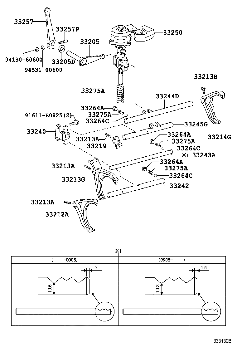 DYNA TOYOACE | GEAR SHIFT FORK LEVER SHAFT MTM