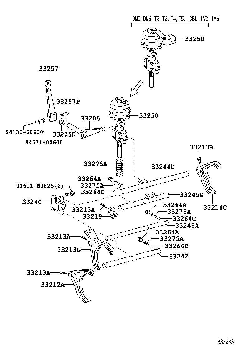  DYNA TOYOACE |  GEAR SHIFT FORK LEVER SHAFT MTM