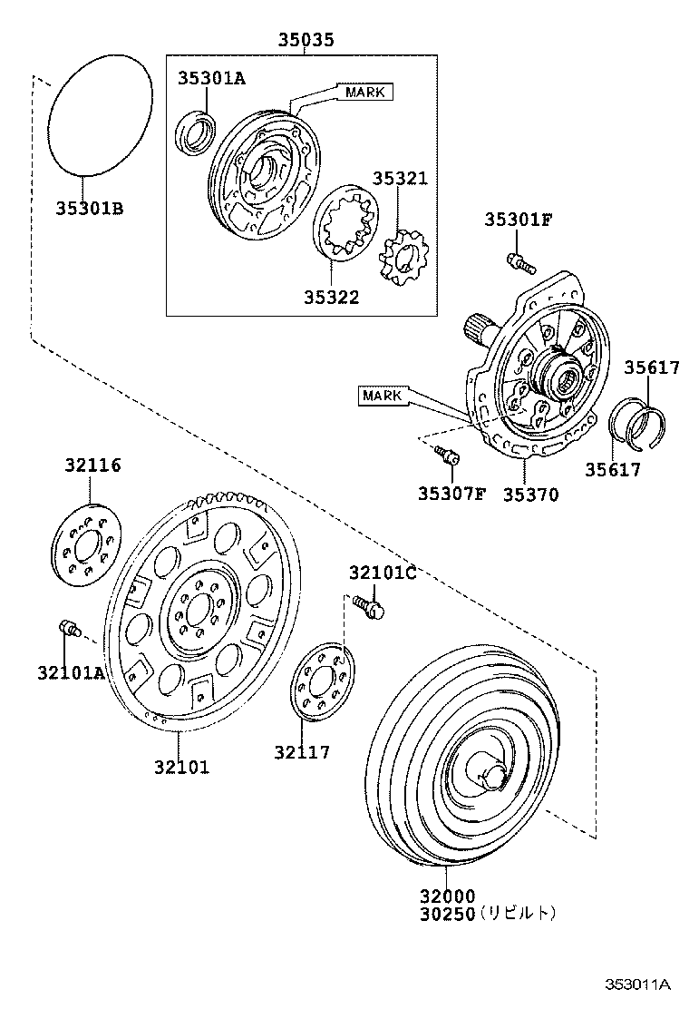  KLUGER L V |  TORQUE CONVERTER FRONT OIL PUMP CHAIN ATM