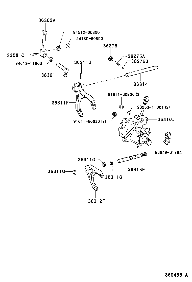  DYNA TOYOACE |  TRANSFER LEVER SHIFT ROD