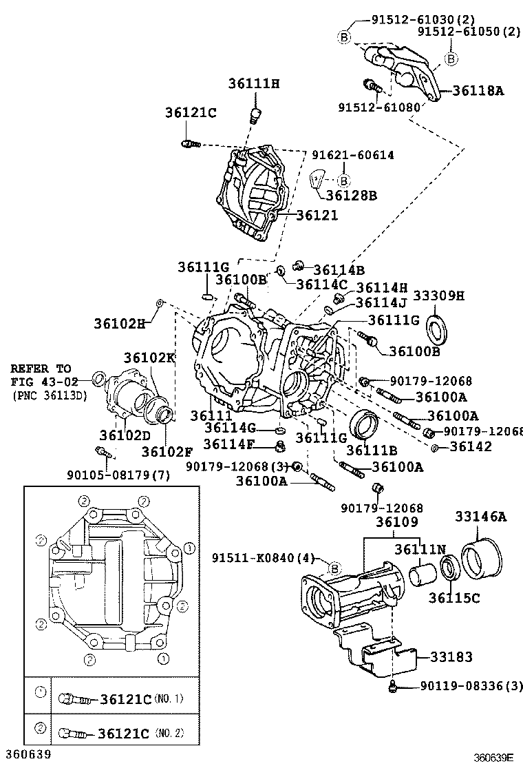  KLUGER L V |  TRANSFER CASE EXTENSION HOUSING