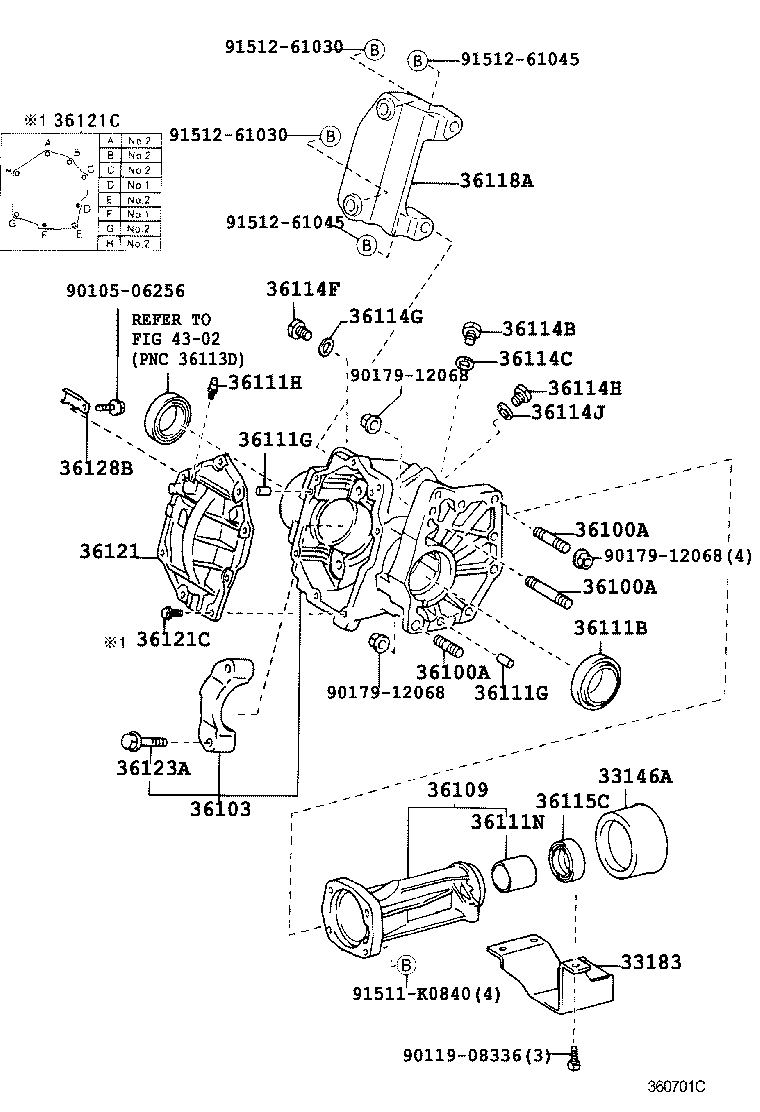 NOAH VOXY |  TRANSFER CASE EXTENSION HOUSING