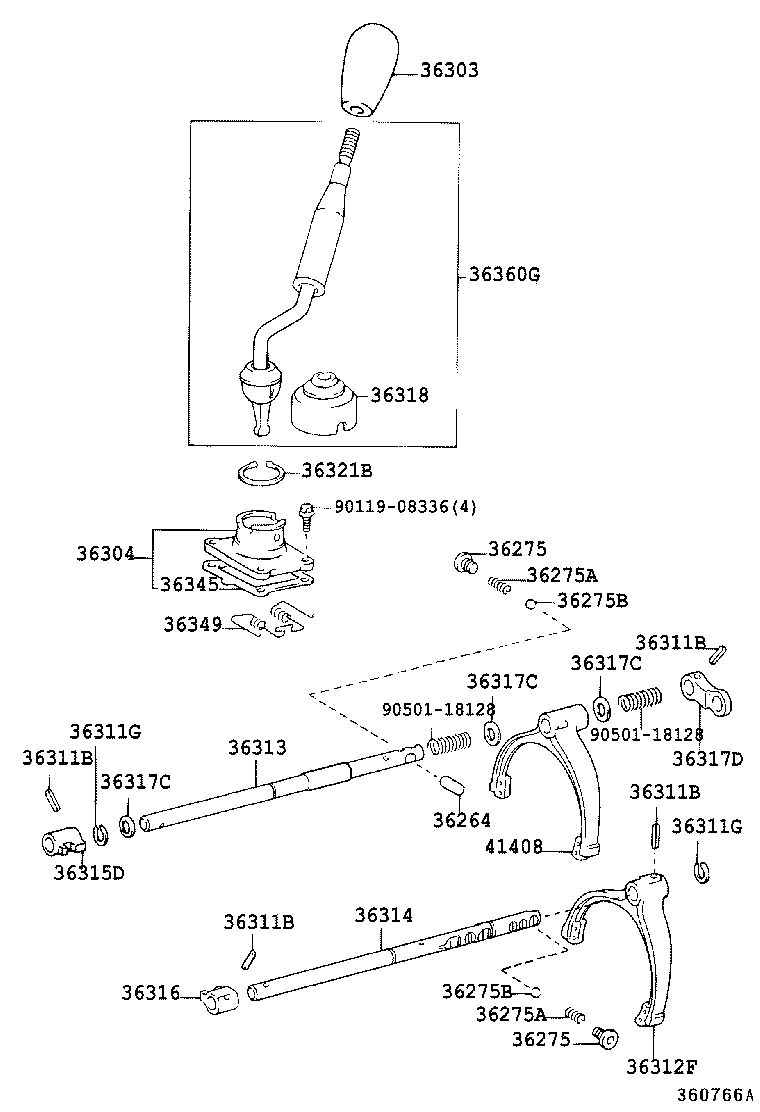  LAND CRUISER PRADO |  TRANSFER LEVER SHIFT ROD