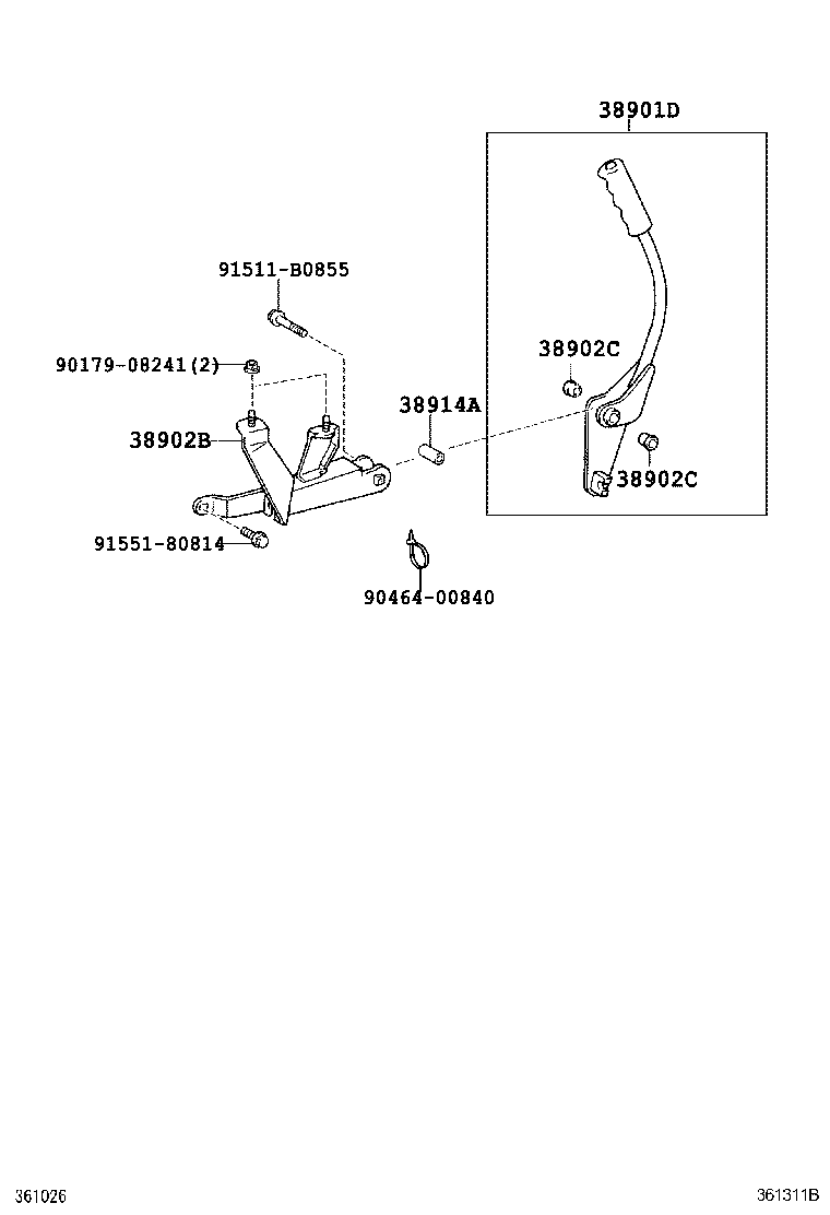  DYNA TOYOACE |  POWER TAKE OFF LEVER LINK