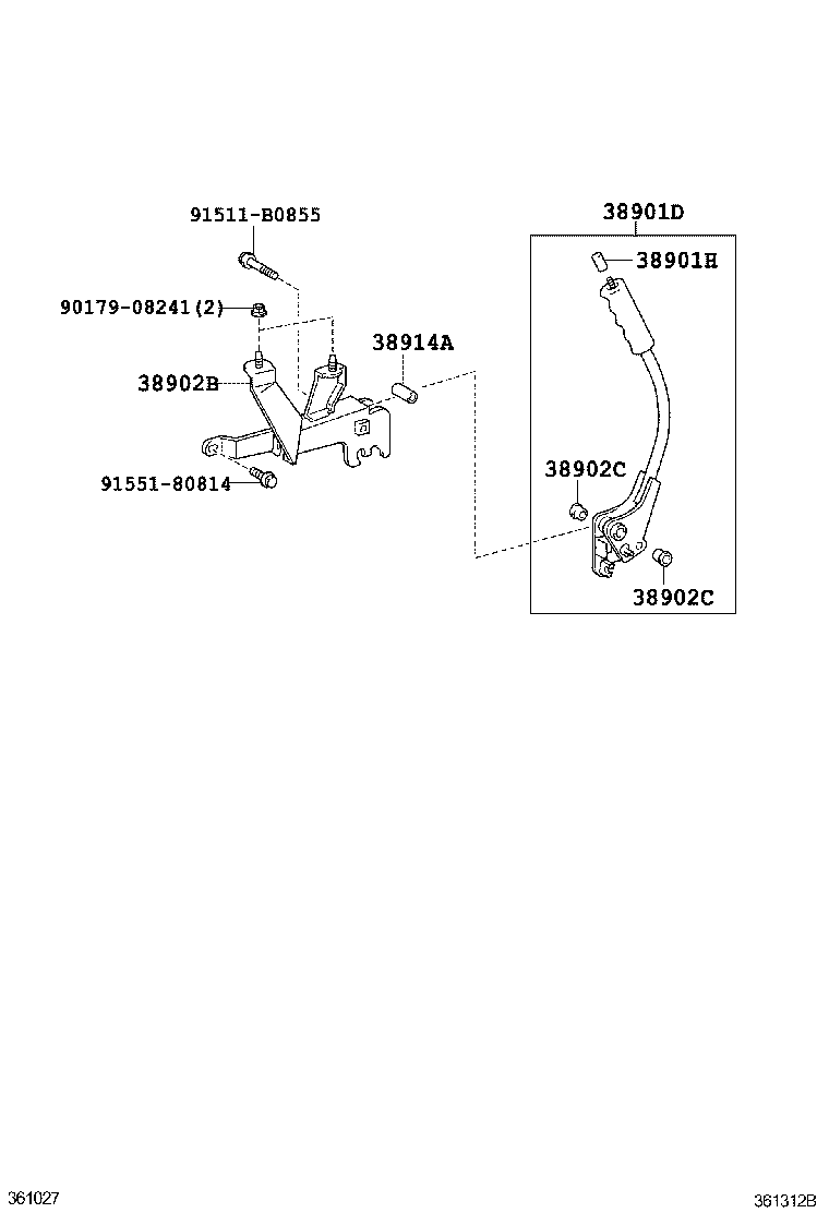  DYNA TOYOACE |  POWER TAKE OFF LEVER LINK