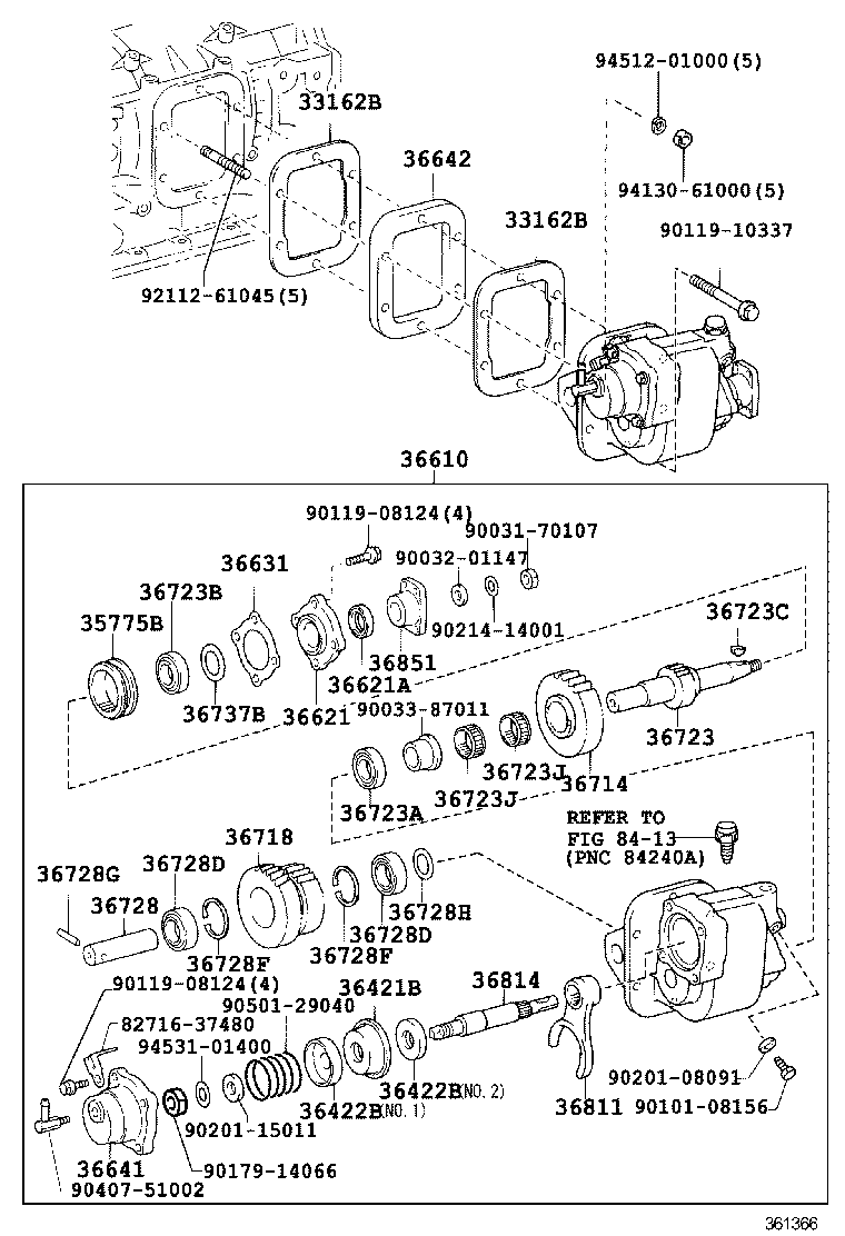  DYNA TOYOACE |  POWER TAKE OFF CASE GEAR