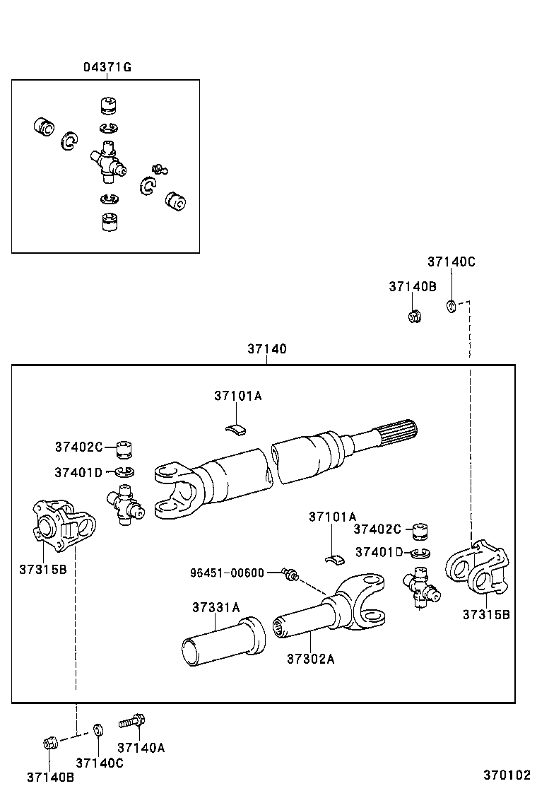  DYNA TOYOACE |  PROPELLER SHAFT UNIVERSAL JOINT