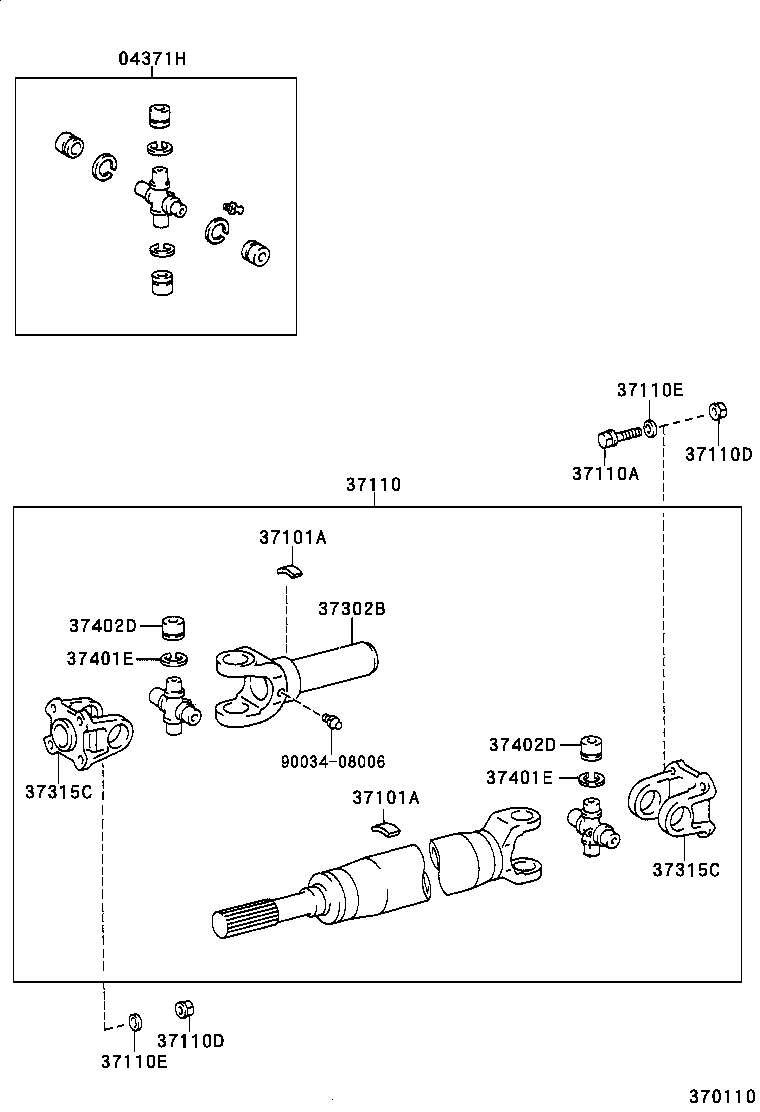 DYNA TOYOACE |  PROPELLER SHAFT UNIVERSAL JOINT