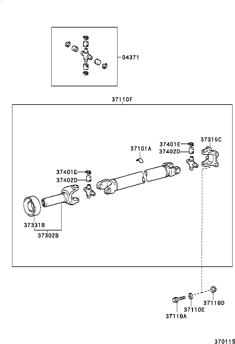  LITE TOWNACE |  PROPELLER SHAFT UNIVERSAL JOINT