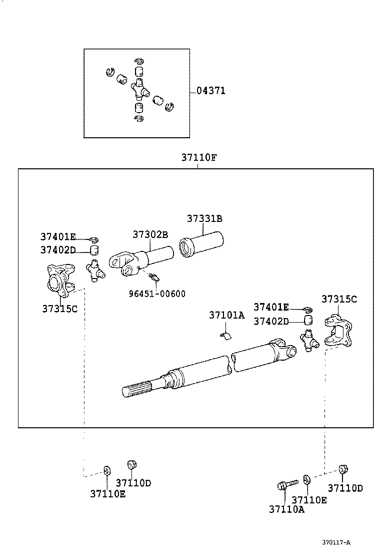  LITE TOWNACE |  PROPELLER SHAFT UNIVERSAL JOINT