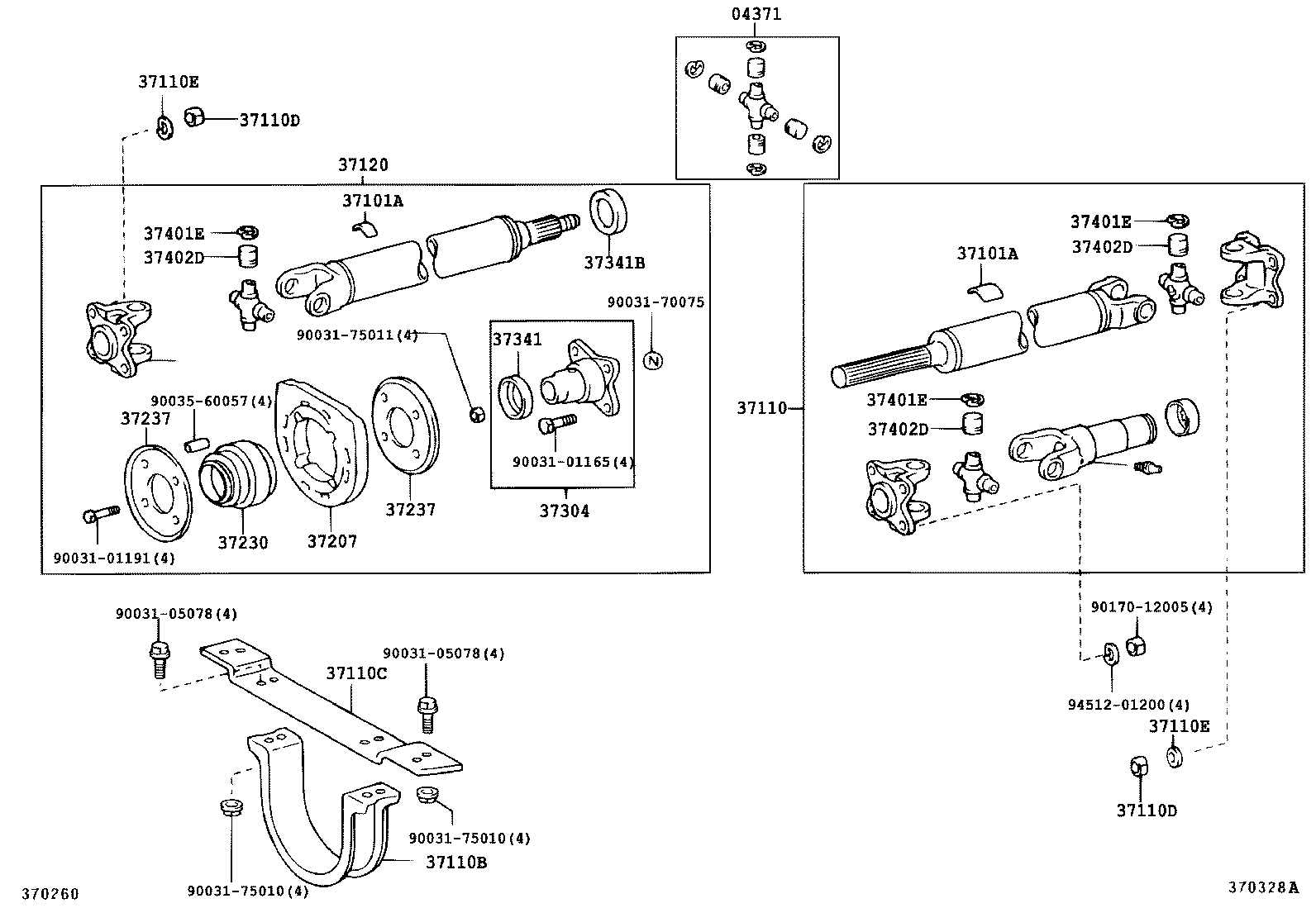  DYNA TOYOACE HV |  PROPELLER SHAFT UNIVERSAL JOINT