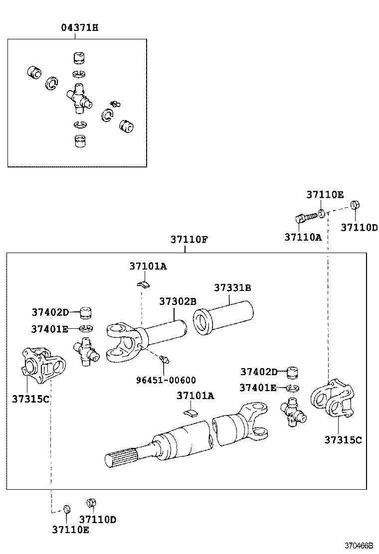  DYNA TOYOACE |  PROPELLER SHAFT UNIVERSAL JOINT