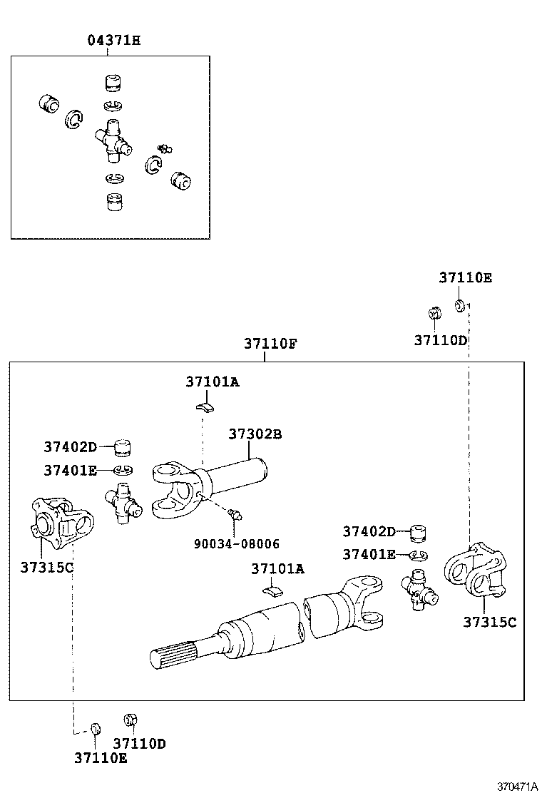  DYNA TOYOACE |  PROPELLER SHAFT UNIVERSAL JOINT
