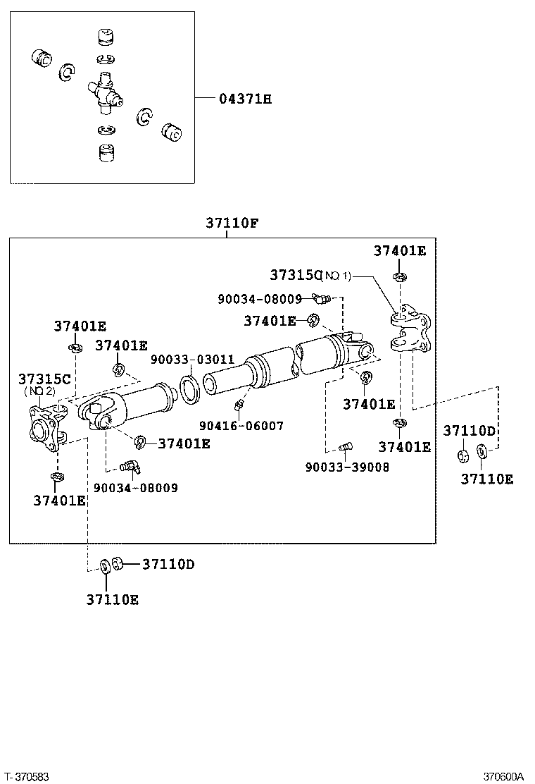  DYNA TOYOACE |  PROPELLER SHAFT UNIVERSAL JOINT