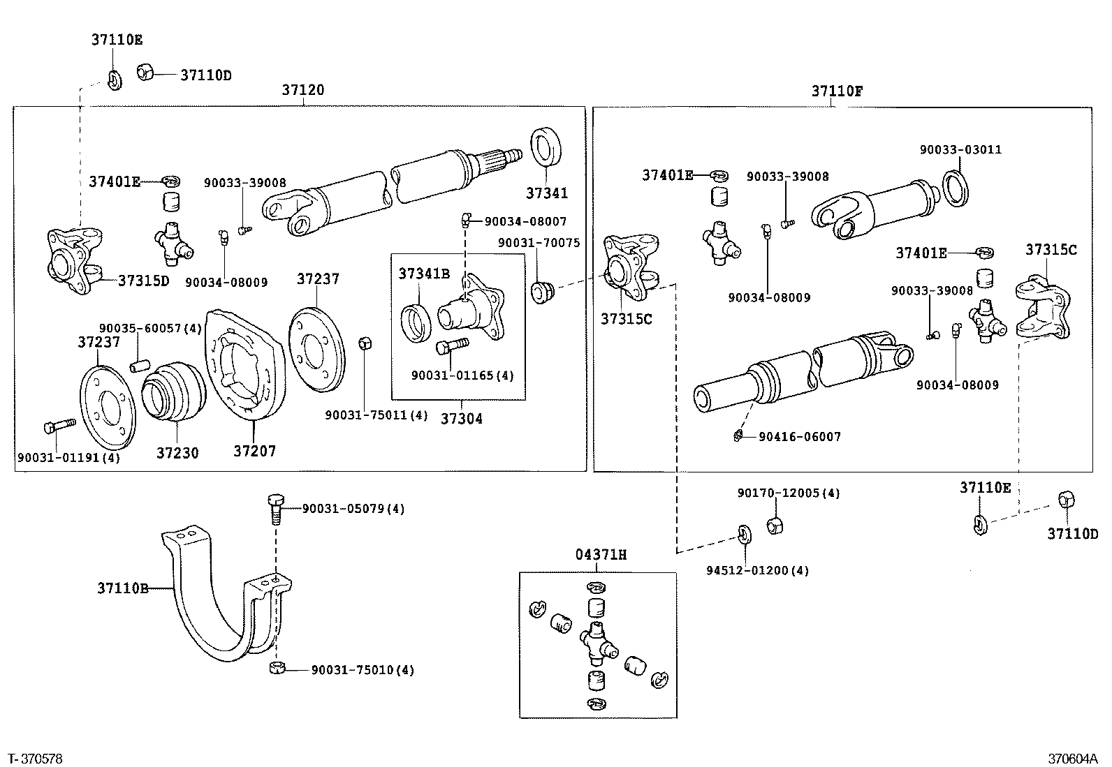  DYNA TOYOACE |  PROPELLER SHAFT UNIVERSAL JOINT