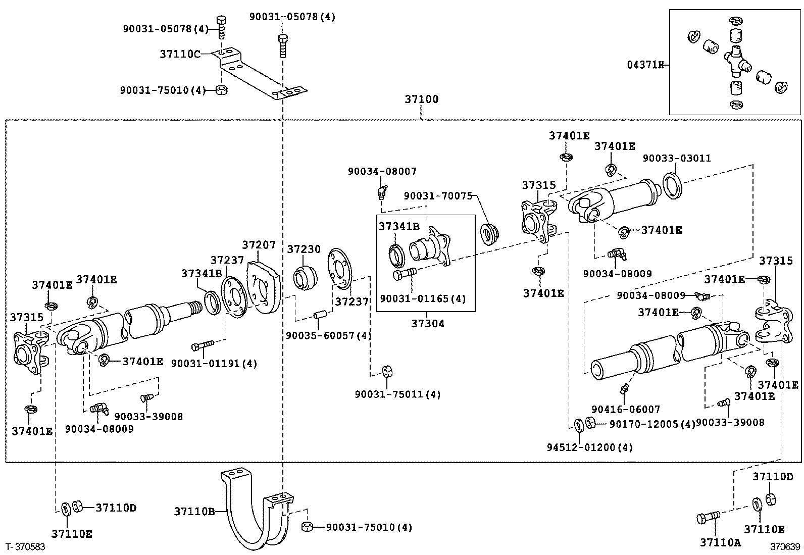  DYNA TOYOACE |  PROPELLER SHAFT UNIVERSAL JOINT