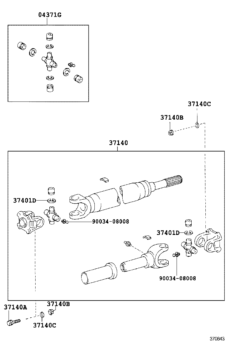  DYNA TOYOACE |  PROPELLER SHAFT UNIVERSAL JOINT