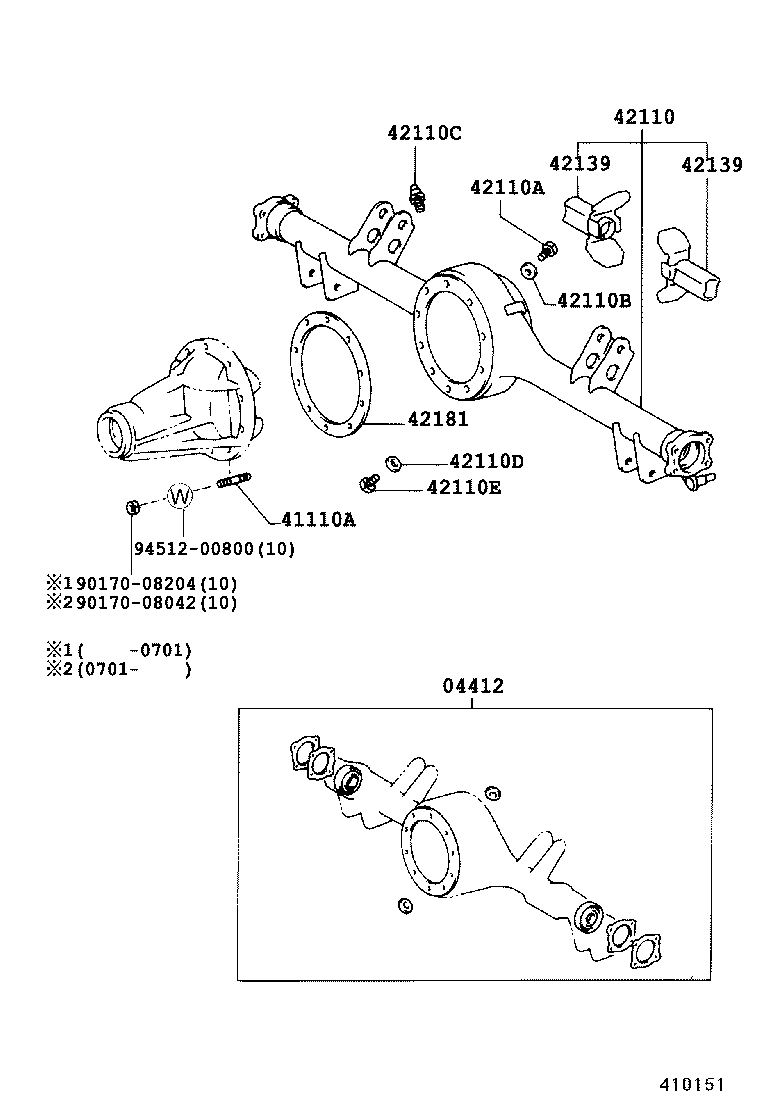  LITE TOWNACE NOAH V |  REAR AXLE HOUSING DIFFERENTIAL