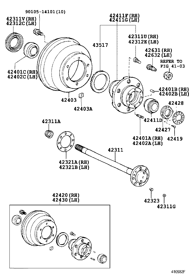  DYNA TOYOACE |  REAR AXLE SHAFT HUB