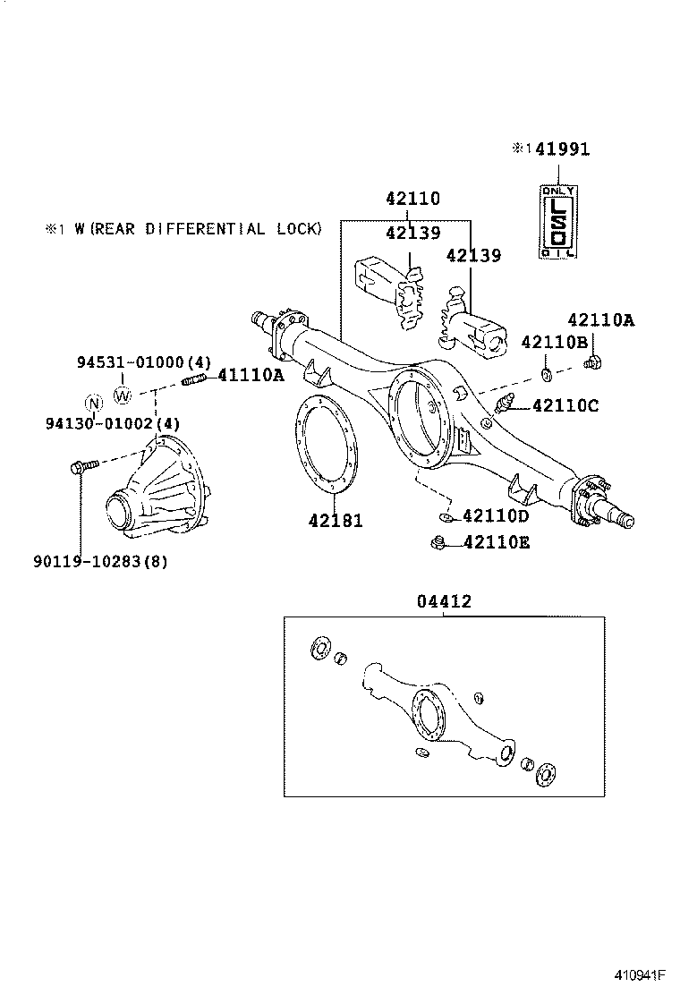  DYNA TOYOACE |  REAR AXLE HOUSING DIFFERENTIAL
