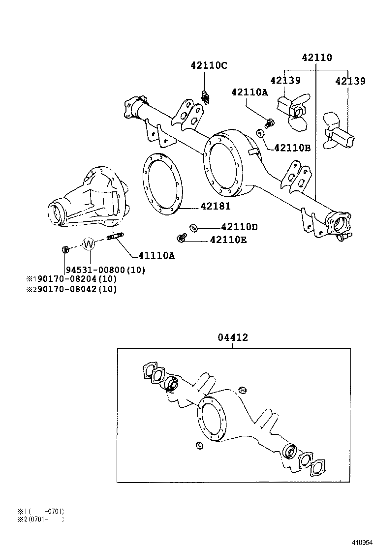  LITE TOWNACE |  REAR AXLE HOUSING DIFFERENTIAL