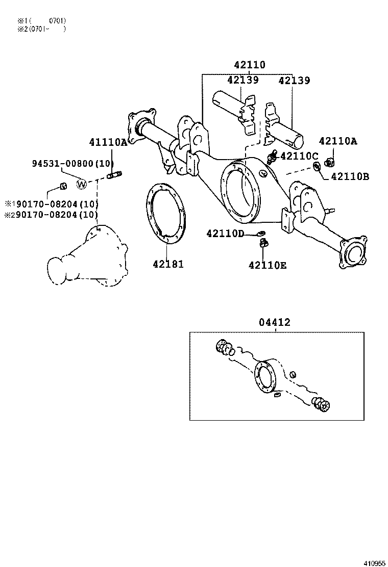  LITE TOWNACE |  REAR AXLE HOUSING DIFFERENTIAL