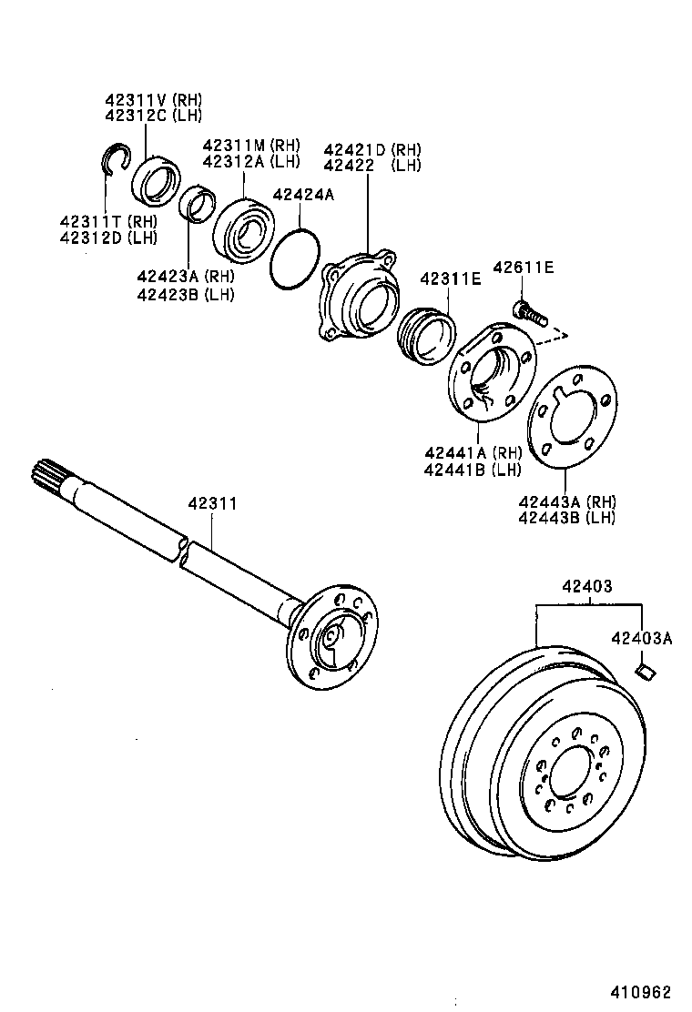  LITE TOWNACE |  REAR AXLE SHAFT HUB