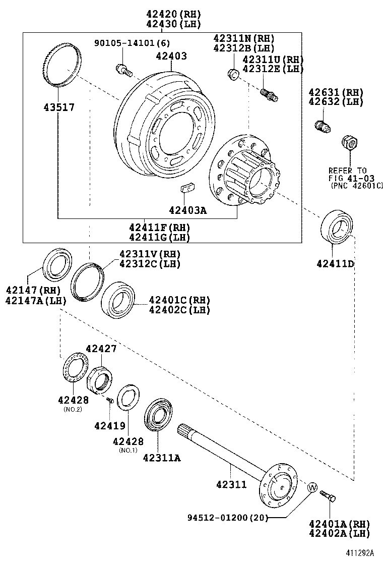  DYNA TOYOACE |  REAR AXLE SHAFT HUB
