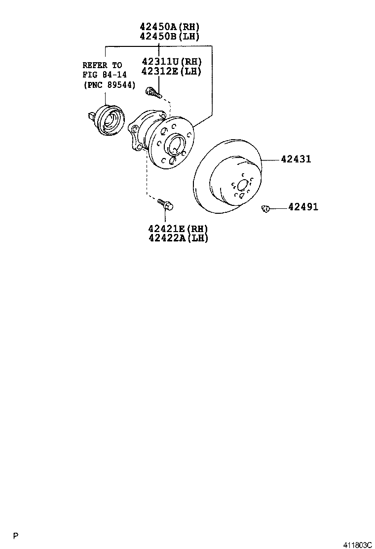  KLUGER L V |  REAR AXLE SHAFT HUB